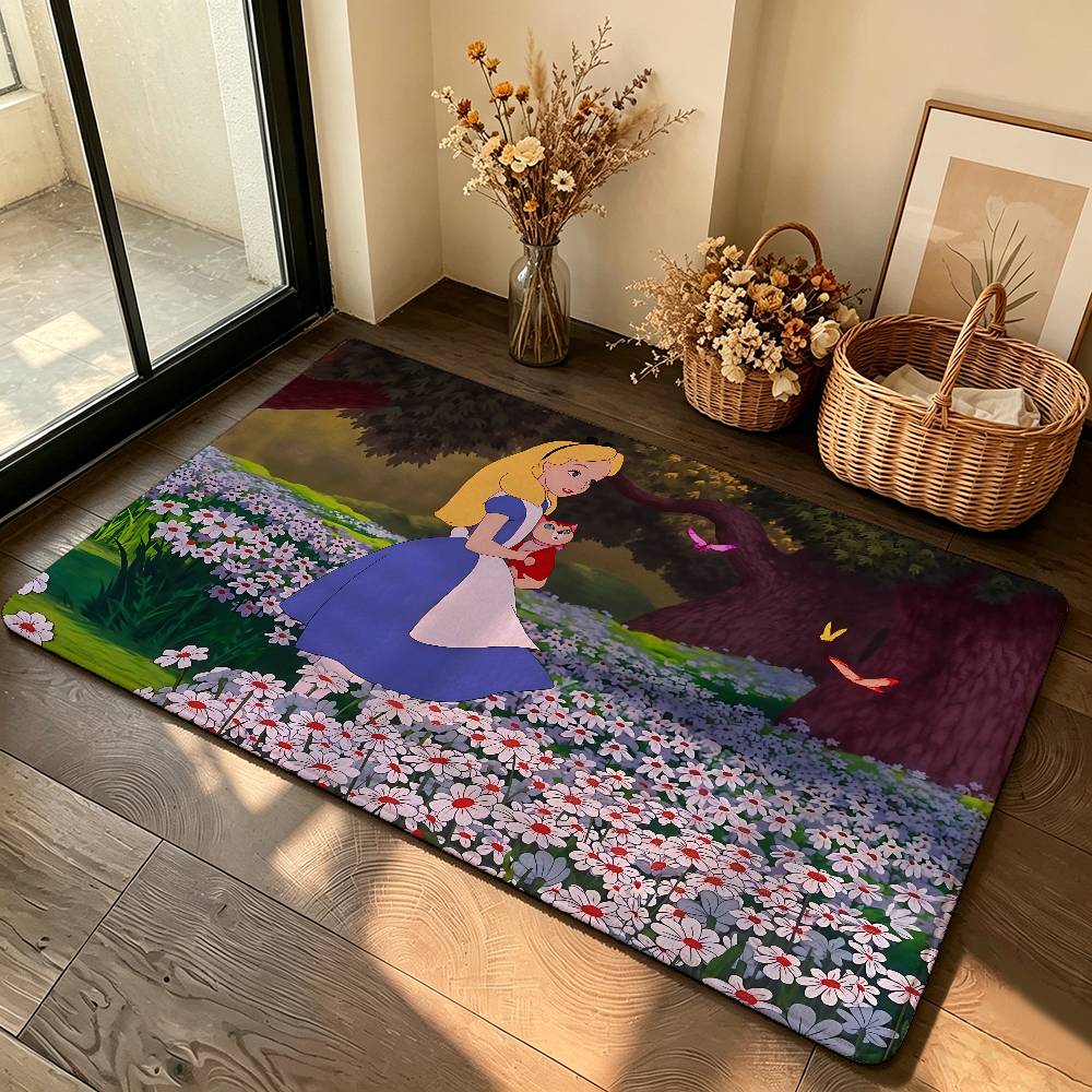Classic Anime-A-alice In-W-wonderlandS Cute Carpet Bathroom Anti-slip Mat Door Mat Home Decoration Mat Entrance Door Mat