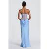 Women French Elegant Solid Lace Strapless Sling Slim Fit Evening Party Midi Dress