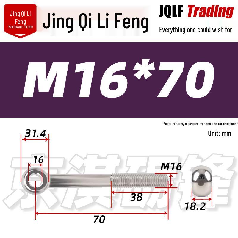 Stainless Steel GB798 Eye Bolt, Full Series M5-M16