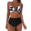 Bikini-Badeanzug mit hoher Taille für Damen, Bademode, gepolstert, Push-Up, gerüschter Badeanzug, Bikini-Set für Damen