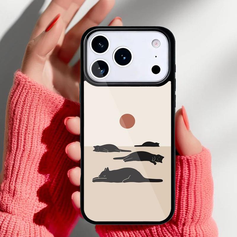 Cat Mount Fuji Japan Wave Landscape Phone Case for iPhone 17 16 15 14 13 Pro Max Back Cover for 12 11 Pro Coque