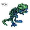 Desktop Dinosaur Ornament 3D Printed Figure, Movable Joints Smooth Opening Decoration, Tyrannosaurus Rex Model Gradient Metallic Texture Mini