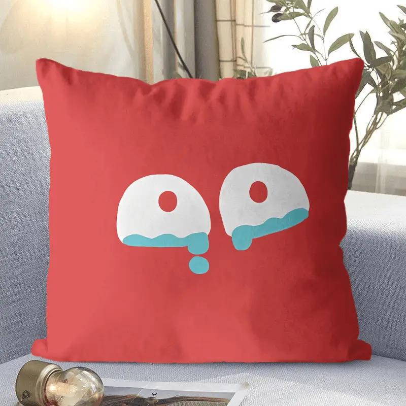 Cartoon Funny Expression Patterns Printing Pillow Cover Short Plush Suitable Living Rooms Bedrooms Sofas Throw Cushion Cover