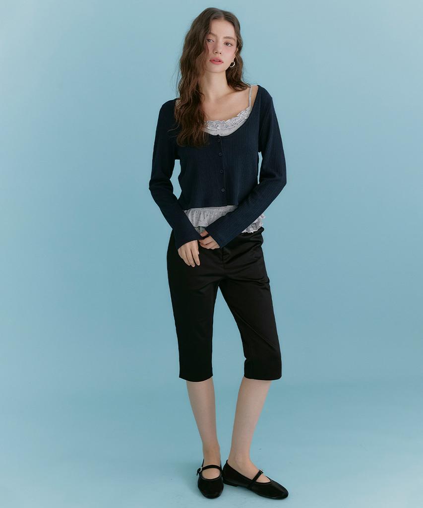 MICANE Beya Cardigan-Frill Sleeveless Set