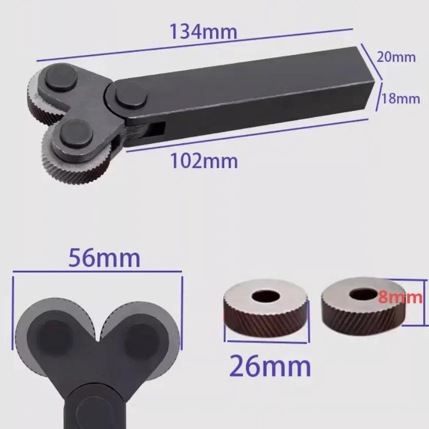 Knurling Set Mesh Knurling Tool Holder / Straight Wheel Single Double Wheel 0.4-2.0mm Pich Liner Pitch Knurl Set Lathe Cutter