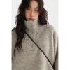 Womens Oversized Chunky Knit Sweater With Mock Neck Soft Wool Blend Loose Fit Winter Warm Top