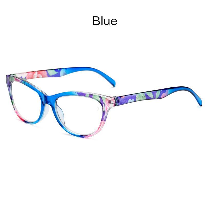 

Модные женские очки для чтения с принтом «кошачий глаз» +1.5 синий