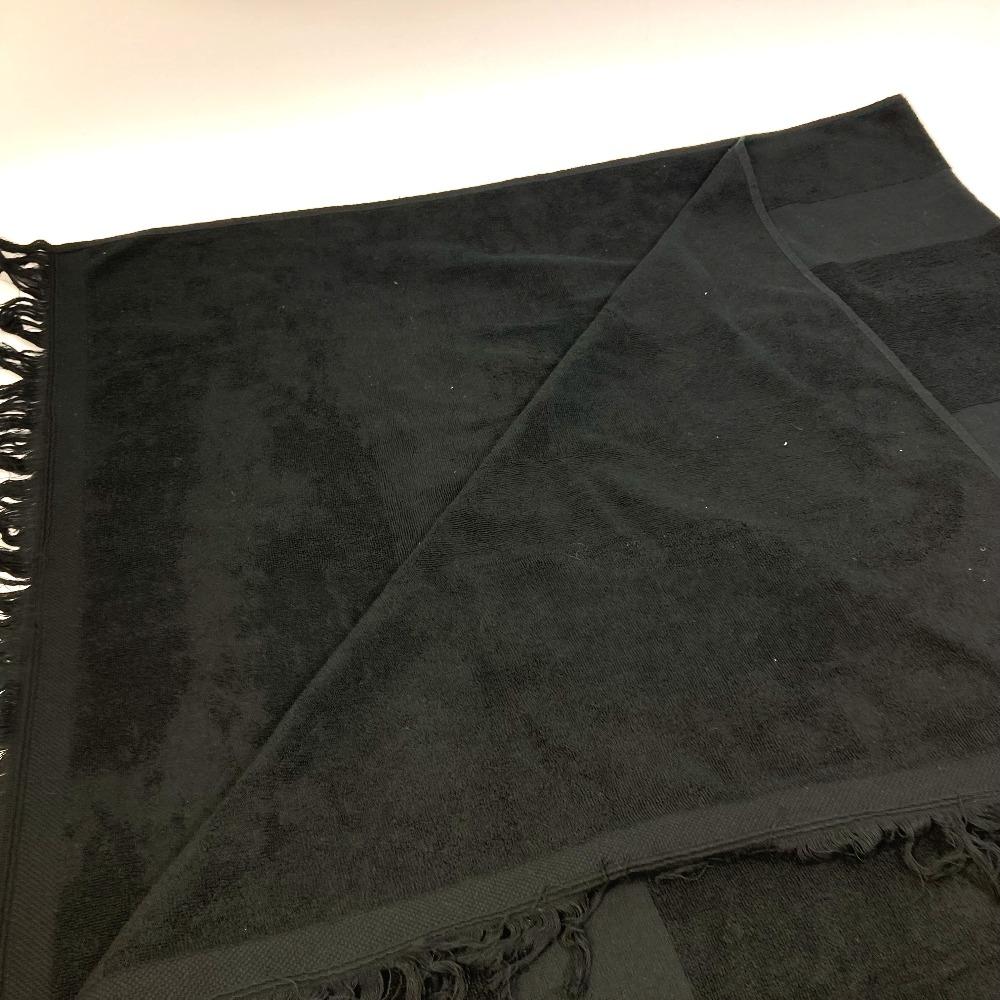 CHANEL CC CC Mark Beach towel blanket cotton Black
