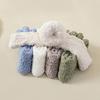 1 Pair Women Sleeping Socks Thickened Warm Fabric Coral Velvet Solid Color Socks Autumn Winter