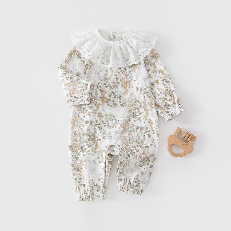 Tagless Unisex Baby Bodysuit Pajamas - Spring & Autumn Style for Outdoor Crawling