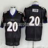 Baltimore Ravens NFL Camiseta de Fútbol para Hombre Algodón Cosido Uniforme del Equipo 52 Ray Lewis 20 Ed Reed