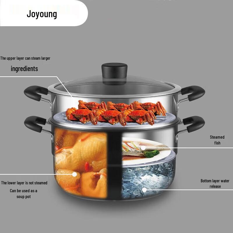 Joyoung Doppelschichtiger Dampfgarer aus Edelstahl