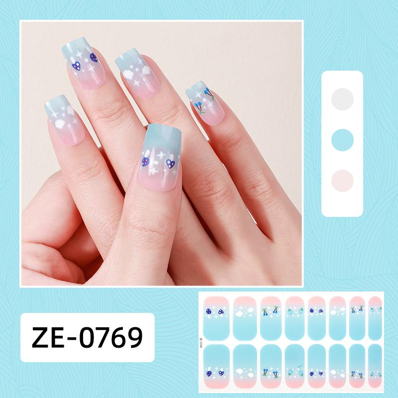 16Tips Full Cover Nail Sticker Colorful Polka Dot Nail Polish Strips Long-Lasting Self Adhesive Nail Art DIY Manicure Decoration