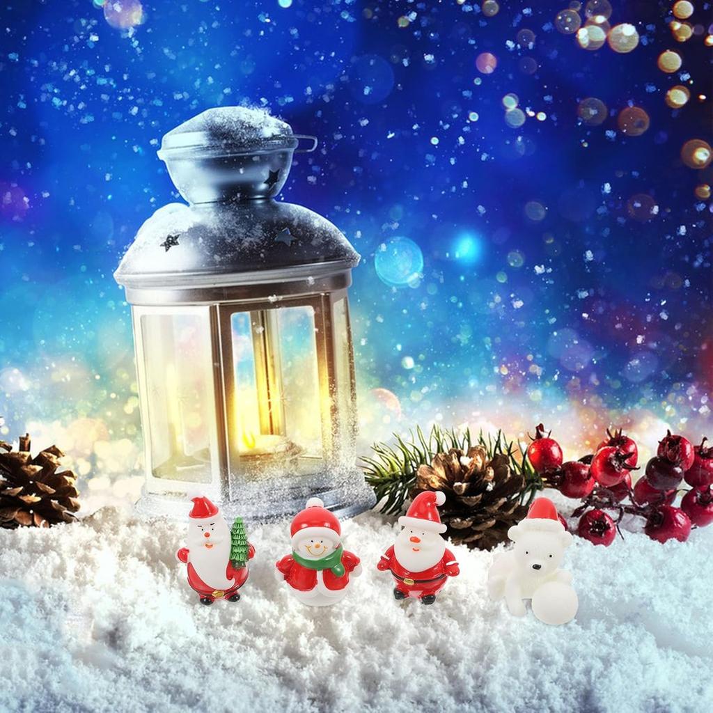Amosfun 18pcs Christmas Miniature Decorations Mini Santa Snowman Figurine Xmas Fairy Garden Accessories Winter Holiday Party Favors Centerpieces