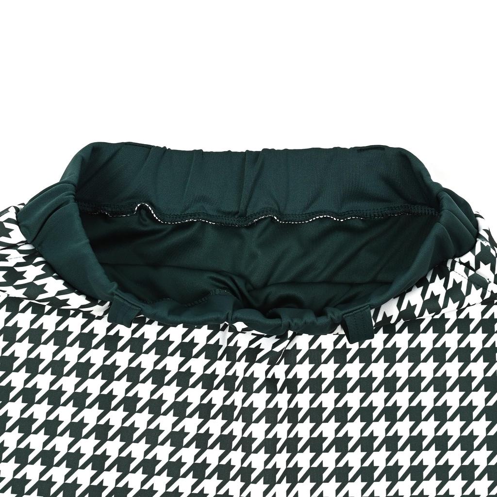 Delsol 7907 Hahnentrittmuster Ponte Langarm 2025 Golf Plus 4L Set, Grün, Stretch, Herbst/Winter Damenbekleidung, Halbreißverschluss, Größen, Grün, M, L, LL, 3L,