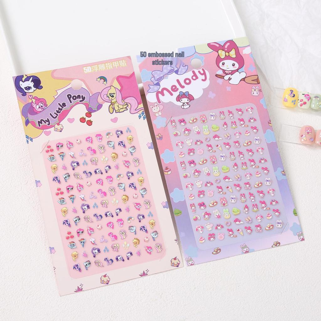 5D Luminous Children's Cartoon Nail Stickers - Cute DIY Nail Art for Girls