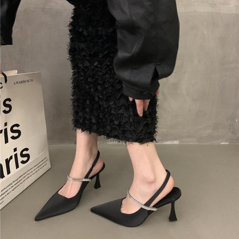 Fashion 2025 Fashion Ladies Shoes Slingbacks Women's High Heels New Crystal Dress Best Seller Sexy Slip-on Closed Toe Sandals Zapatos