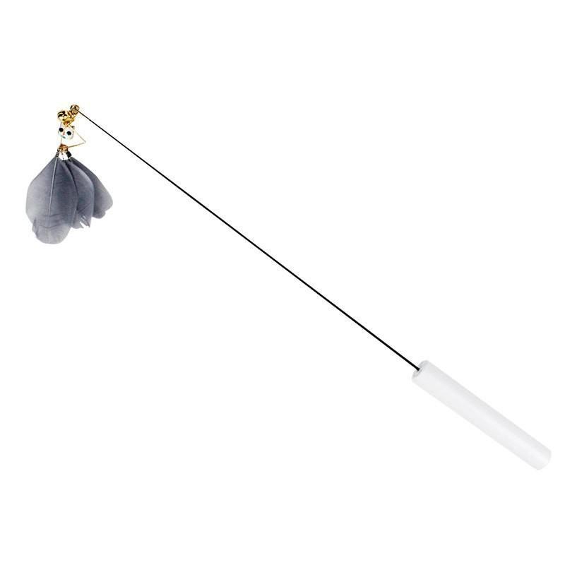 Interactive Mouse Tail Cat Teaser Wand with Silicone Cat Wand Hunting Instinct Toy Stimulates Cat Hunting Desire and Fun Play