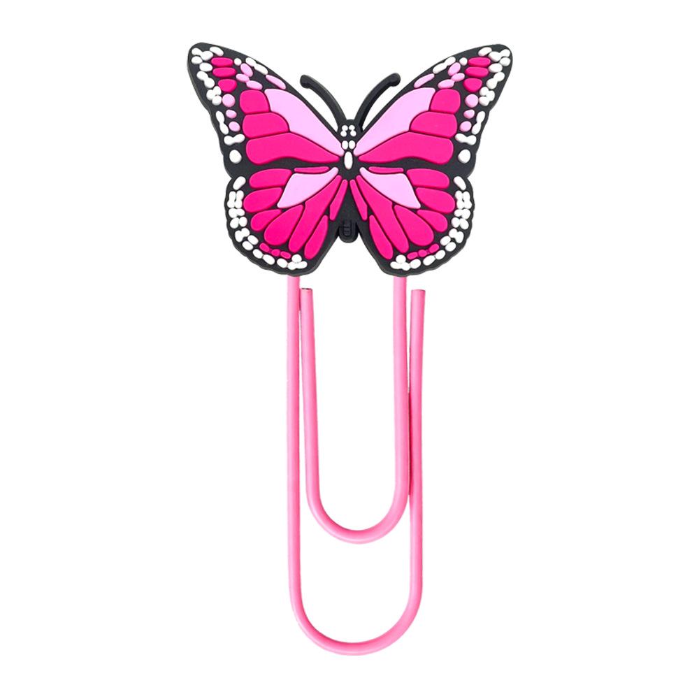 Creative Cute Butterfly U-Shaped Paperclip Bookmark - PVC Cartoon Office Supplies