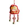 Handmade Chinese Fu Word Wind Chimes Red Lucky Lion Sachet Pendant  Spring Festival