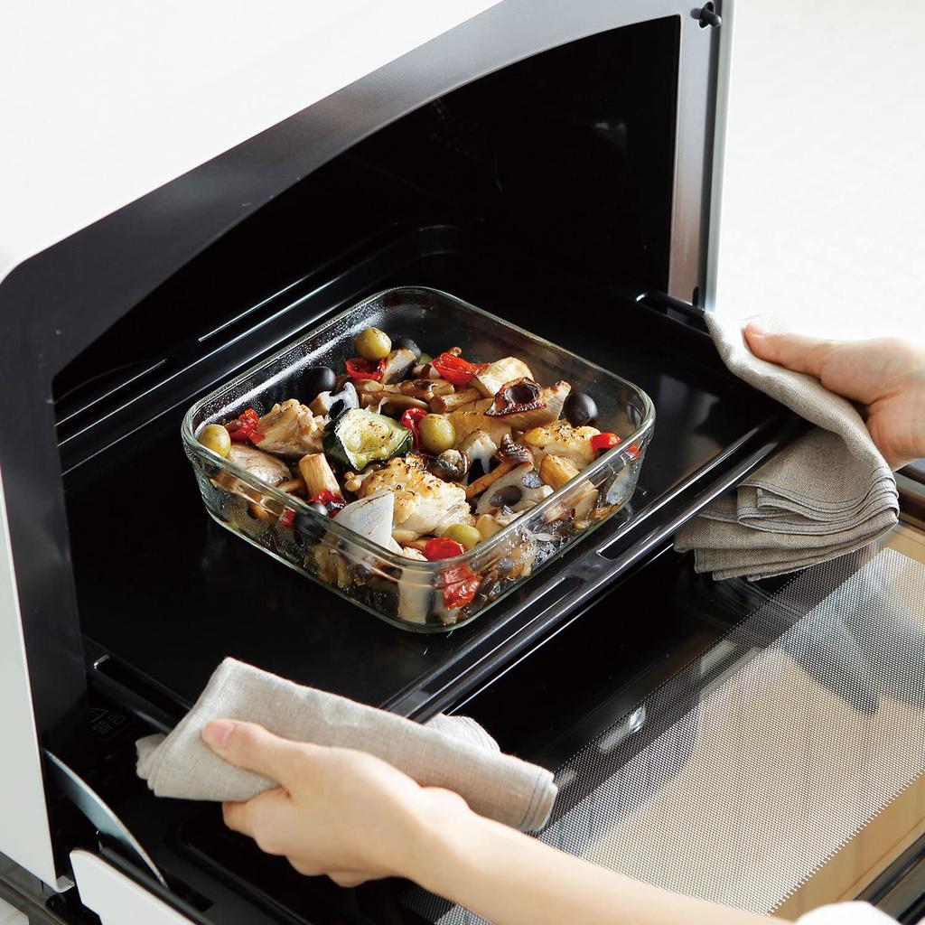 Iwaki Pack Range Shallow Storage Medium Size and Microwave & Container, (800ml), White, Freezer, Oven, Safe.