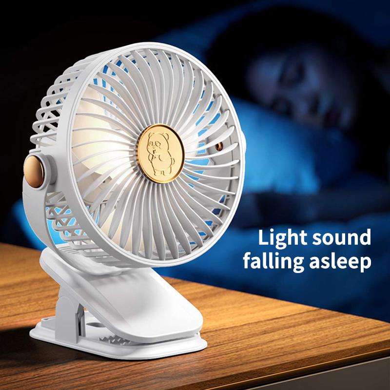 Clip-on Camping Fan 3 Speed Rechargeable Battery Operated Air Circulator Desktop Portable for Tent Office Dorm and Home