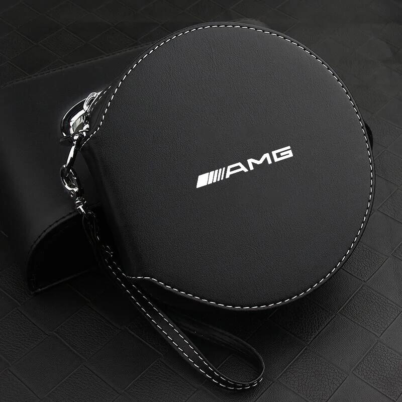 jwlsk5 2025 Hot Car CD Box Bag Portable CD DVD Case Storage Disc Bag Round Holder For Mercedes Benz A B C E S ML GLK GLE GLS GLC SLK Cl