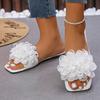 Scarpe da spiaggia primaverili ed estive, abbigliamento casual da esterno, ciabattine basse foderate di fiori