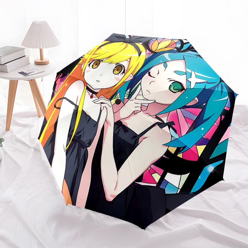 1pc Outdoor Umbrella with Anime Characters | Automatic Opening & Closing | Portable 3-Fold Design | 8-Rib Iron Frame | Perfect Gift for Fans, Tra