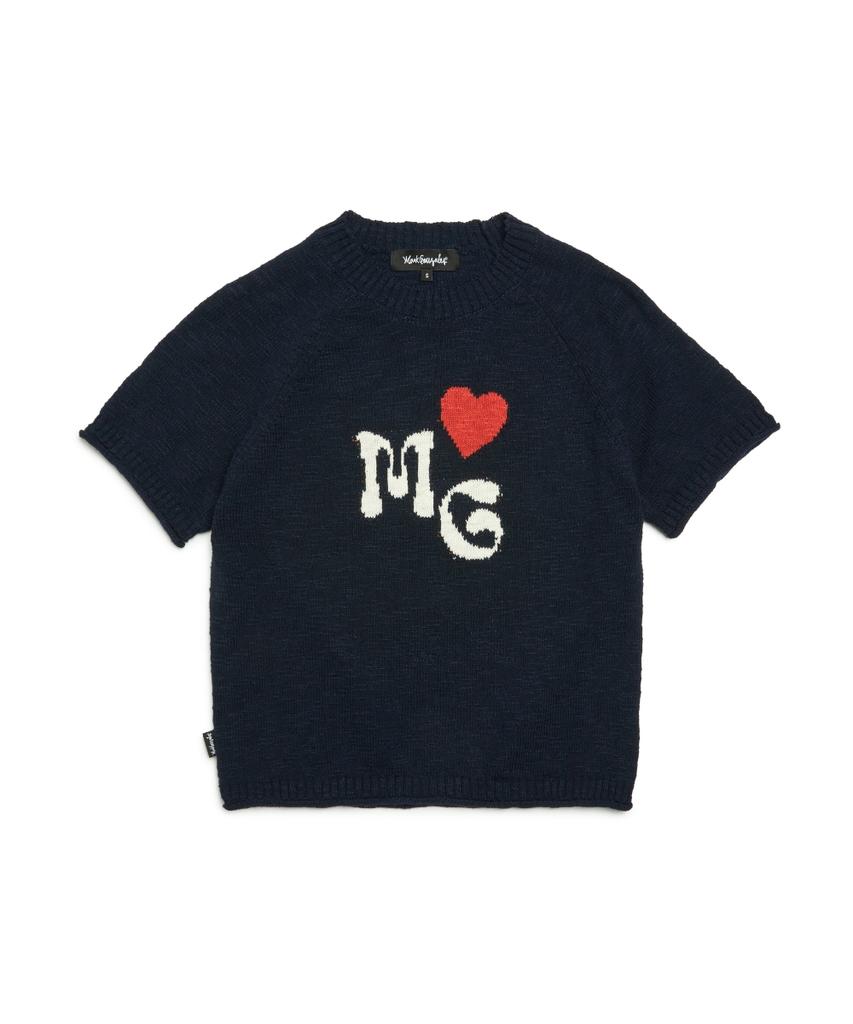 Mark Gonzales Women'S Mg Slub Short Sleeve Knit - Navy