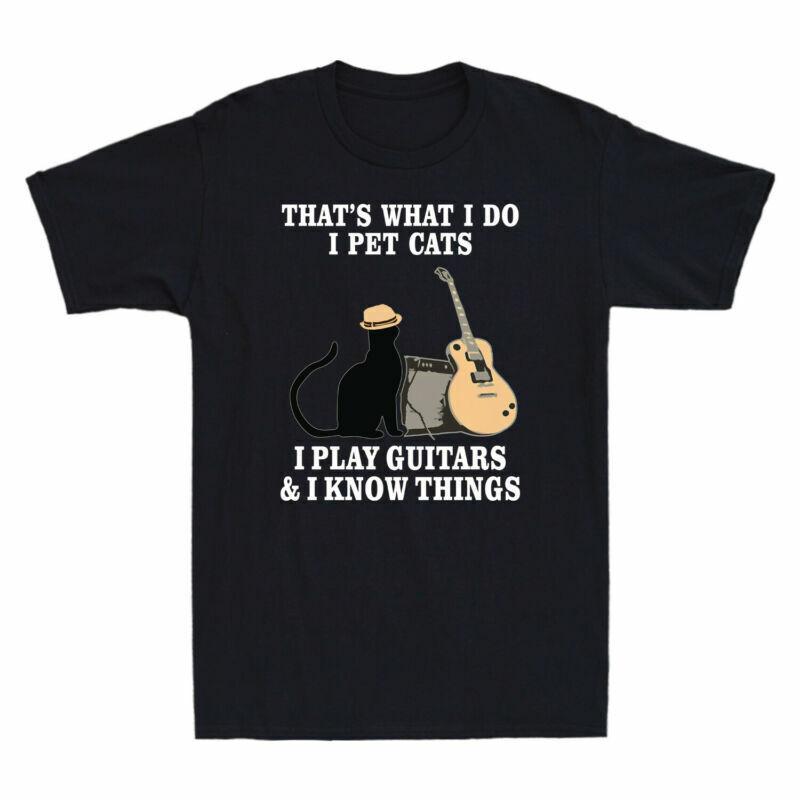 I Pet Things Funny And Guitars Play Thats I Unisexs Do TShirt What I I Know Cats S