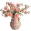 Handgefertigte rote Terrakotta-Vase im Wabi-Sabi-Stil mit doppelten Henkeln - Retro-Grobkeramik für Trockenblumen