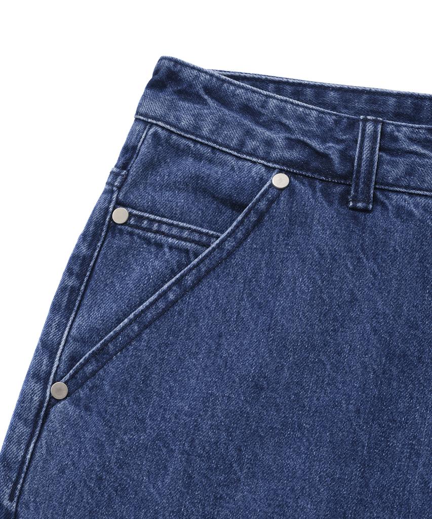Palet Hand Brush Denim Pants Blue