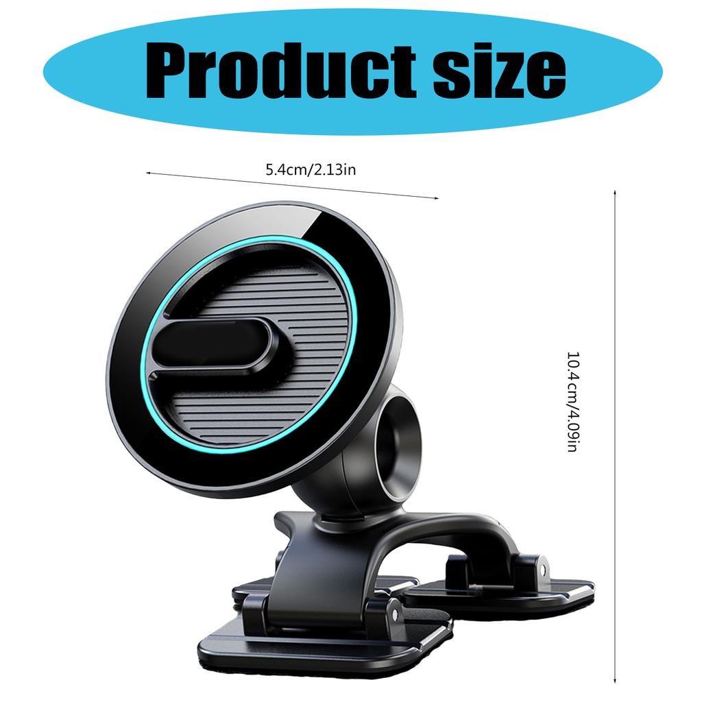 Magnetic Car Phone Mount with Suction Cup Strong N52 Magnets Adjustable Telescopic Arm Suitable for Dashboard Windscreen