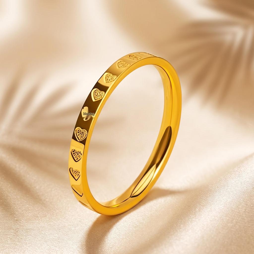 Luxe Dames RVS Ring: Elektrogeplateerd titanium, vervaagt niet, veelzijdig ontwerp
