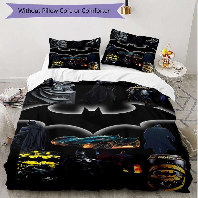3pcs Duvet Cover Set (1*Duvet Cover + 2*Pillowcase, Without Core), Superheroes Print Soft All‑Season Bedding Set, Home Bedroom Decor Gift