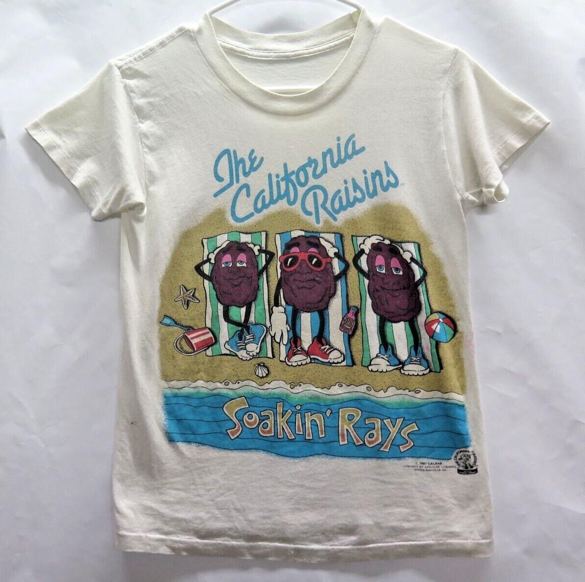 VTG 1987 California Raisins “Soakin’ Rays” T Shirt IM0883 Unisex T-Shirt S