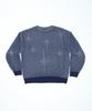 STAGE NAME Two-Tone Winter Stars Round Neck Oversized Knit_Navy