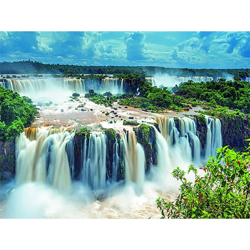 DIY 5D Diamond Painting Waterfall Landscape Handicraft Full Round Resin Diamond Embroidery Cross Stitch Mountain Wall Art