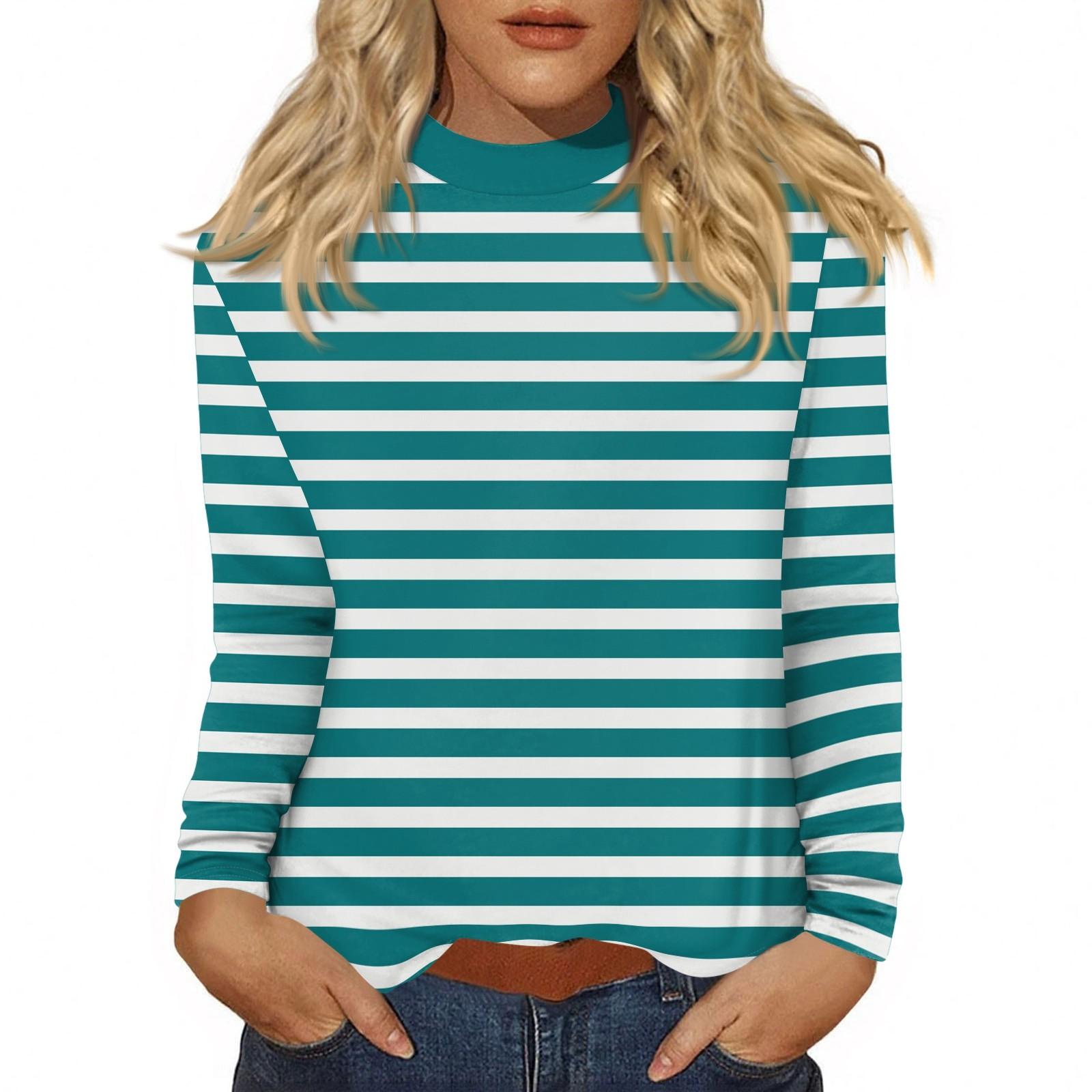 

Женский повседневный топ с длинным рукавом и средним воротником L