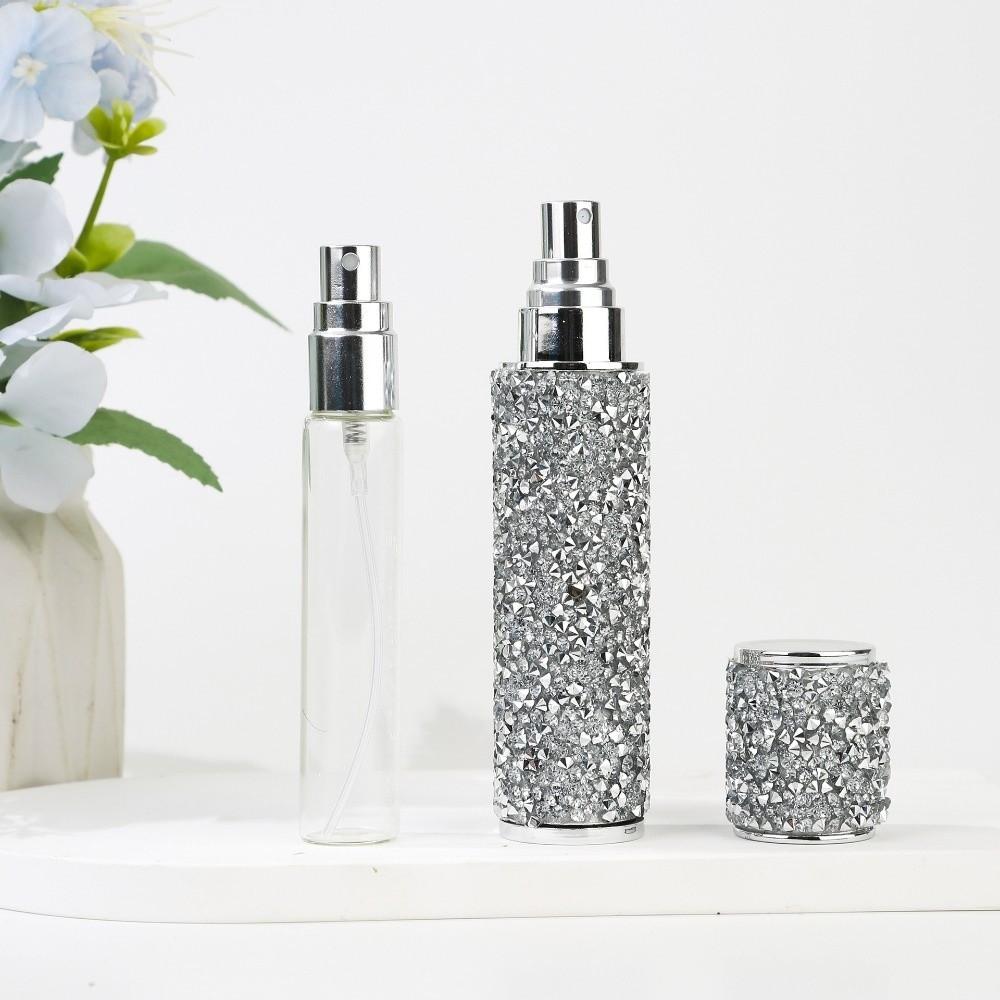 Rhinestones Empty Atomizer Refillable Cosmetic Container Sparkling 10ml Perfume Bottle  Travel