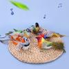 Interaction Cats Toy Set with Electronic Chirping Bird Sound Catmint Cats Feathered Brid for Indoor Cats Exercise Playsets