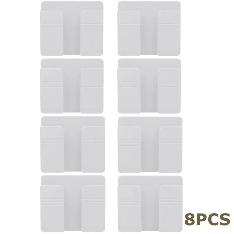 Punch Free Self Pasting Phone Storage Box Self-dhesive TV Remote Control Organizer Rack Wall-mounted Phone Plug Charging Holder