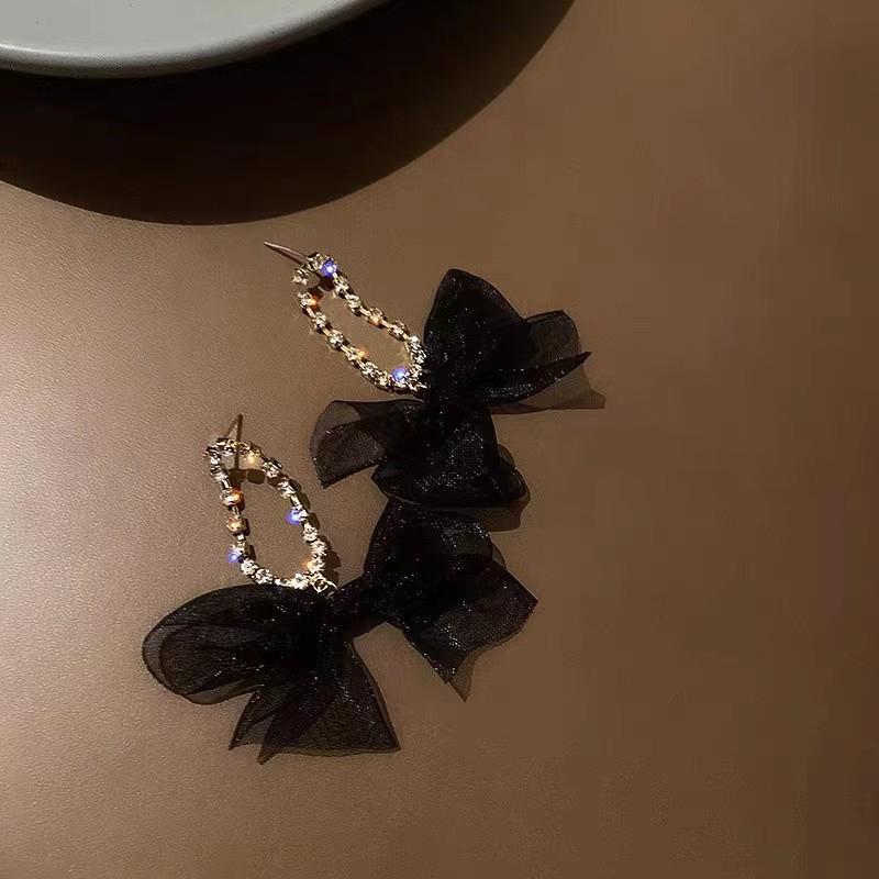 Elegant Black Butterfly Tassel Earrings - Sweet, Cool, and Versatile Design