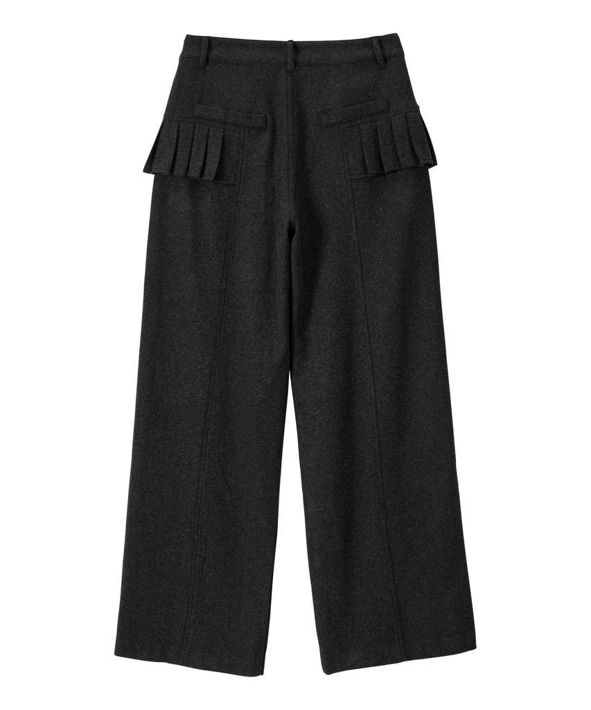 Biteoseljeu Illusion Wool Wide Pants - Charcoal