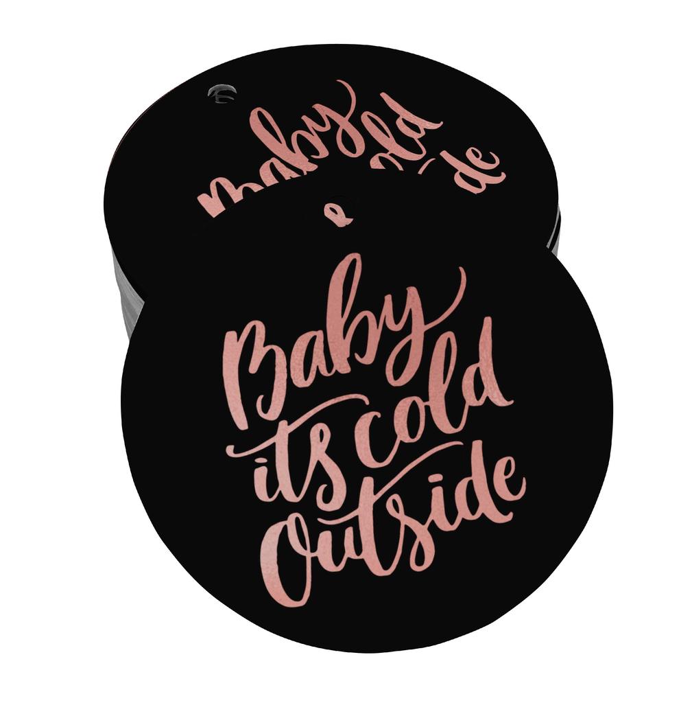 Inkdotpot Real Gold Foil Baby It's Cold Outside Baby Shower Tags Favor Hang Paper Tags 100