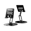 Aluminum Metal Tablet Stand Rack with 360 Degree Rotating Base Adjustable Suitable for Video Conferencing Watching Movie