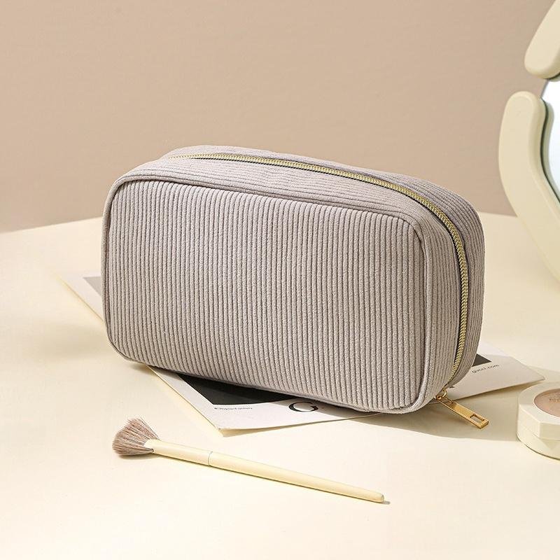 New simple corduroy cosmetic bag portable hand-held bag large-capacity travel cosmetic storage bag cosmetic bag