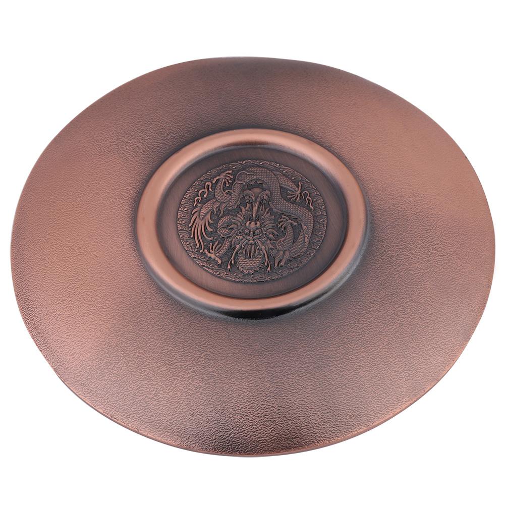 Zinc Alloy Incense Stick Burner Holder Dragon Pattern Censer Plate for Home Temple(Red Bronze)