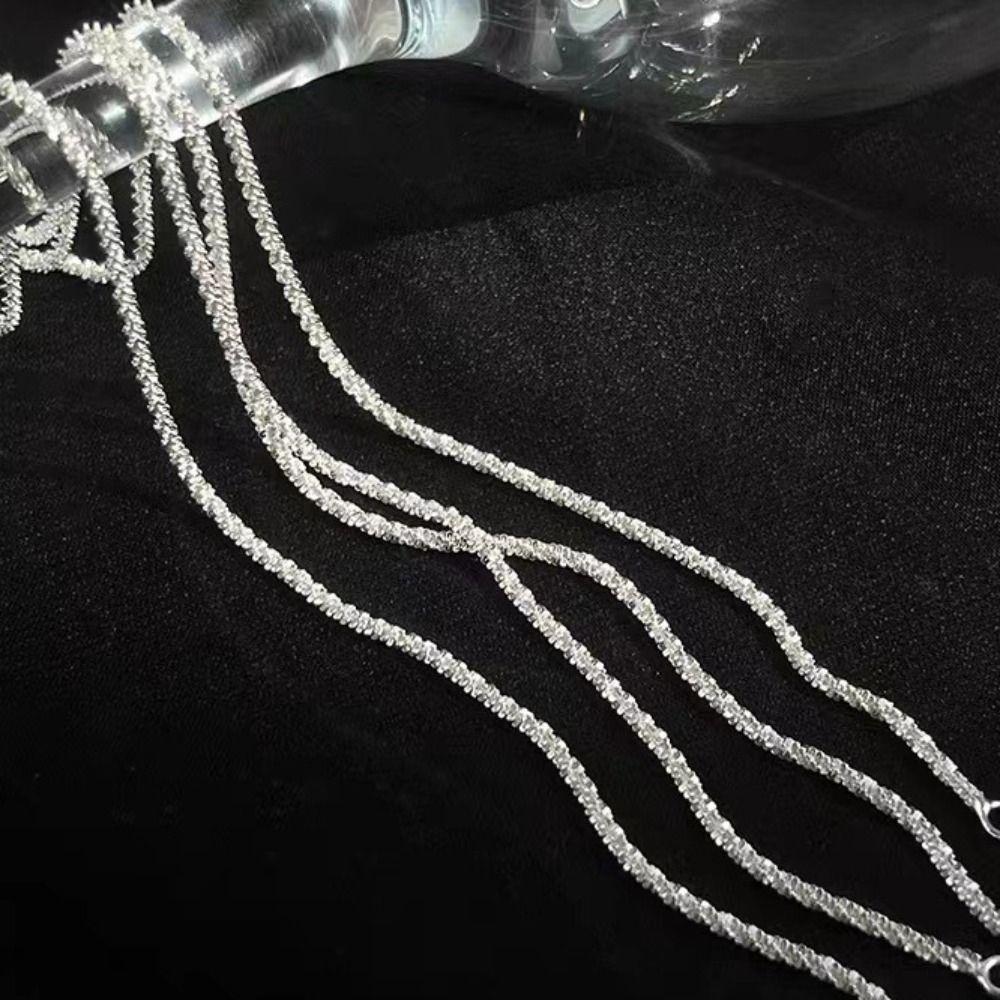 Geometry Simple Metal Bracelet Silver Shining Bracelet Fashion Thin Chain Bracelet  Party